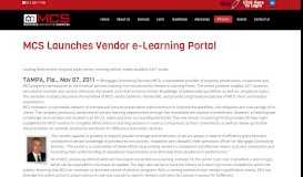 
							         MCS Launches Vendor e-Learning Portal								  
							    