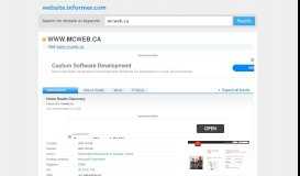 
							         mcweb.ca at Website Informer. POST data. Visit Mcweb.								  
							    