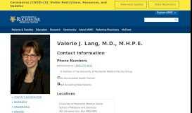 
							         M.D. Lang - URMC - University of Rochester								  
							    