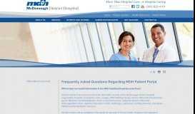 
							         MDH Patient Portal FAQ | McDonough District Hospital								  
							    