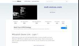 
							         Mdl.mmsa.com website. Mitsubishi Dealer Link - Login !.								  
							    