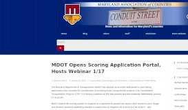 
							         MDOT Opens Scoring Application Portal, Hosts Webinar 1/17 ...								  
							    