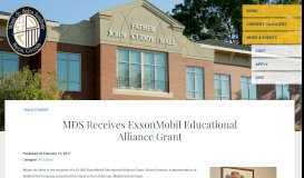 
							         MDS Receives ExxonMobil Educational Alliance Grant - Mount de ...								  
							    