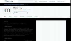 
							         MDSL TEM Reviews and Pricing - 2020 - Capterra								  
							    
