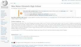 
							         Mea Mater Elizabeth High School - Wikipedia								  
							    