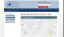 
							         Meadowbrook Medical Center – Novi								  
							    