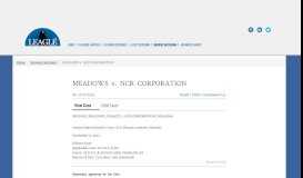 
							         MEADOWS v. NCR CORPORATIO | No. 16 CV 6221. - Leagle.com								  
							    