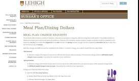 
							         Meal Plan/Dining Dollars | Finance & Administration - Lehigh University								  
							    