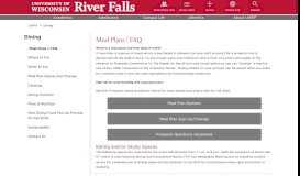 
							         Meal Plans / FAQ | University of Wisconsin River Falls								  
							    