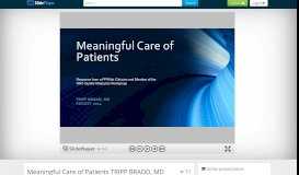 
							         Meaningful Care of Patients TRIPP BRADD, MD AUGUST 2014 ...								  
							    