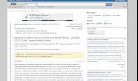 
							         Measuring Health Literacy Levels of a Patient Portal Using the CDC's ...								  
							    