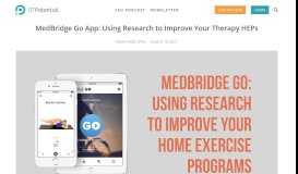 
							         MedBridge Go App: Using Research to Improve Your Therapy HEPs ...								  
							    