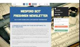 
							         Medford BCIT Freshmen Newsletter | Smore Newsletters for Education								  
							    