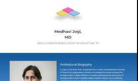
							         Medhavi Jogi | Katy and Houston Endocrine Texas Adult Endocrinologist								  
							    