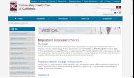 
							         Medi-Cal - Partnership HealthPlan of California								  
							    