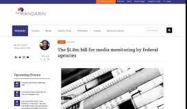
							         Media monitoring in government: iSentia bill | The Mandarin								  
							    