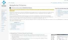 
							         MediaPortal TV-Server - Official Kodi Wiki								  
							    