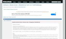
							         MediaPortal Version History - VideoHelp								  
							    