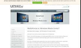 
							         MediaPortal vs. Windows Media Center (MCE) - HTPC-Profi.de								  
							    