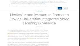 
							         Mediasite and Instructure Partner to Provide ... - Sonic Foundry								  
							    