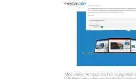 
							         MediaValet announces full integration with Microsoft Office 365								  
							    