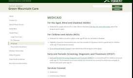 
							         Medicaid | Green Mountain Care								  
							    