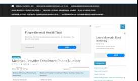 
							         Medicaid Provider Enrollment Phone Number - United States								  
							    