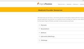 
							         Medicaid Provider Resources | Virginia Premier								  
							    