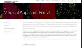 
							         Medical Applicant Portal | PreMed and PreHealth Advising Program								  
							    