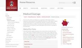 
							         Medical Coverage | Human Resources | University of Arkansas								  
							    