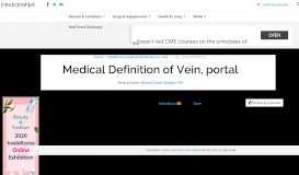 
							         Medical Definition of Vein, portal - MedicineNet								  
							    