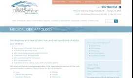 
							         Medical Dermatology - Blue Ridge Dermatology Associates, PA								  
							    