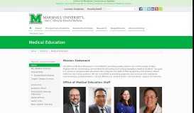 
							         Medical Education - Marshall University								  
							    