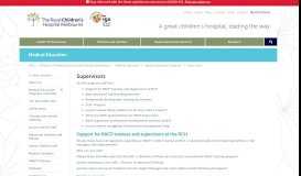 
							         Medical Education : Supervisors - The Royal Children's Hospital								  
							    