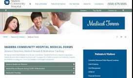 
							         Medical Forms | Hospital in Madera - Madera Community Hospital								  
							    