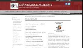 
							         Medical & Health - Renaissance Academy Charter School								  
							    