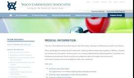 
							         Medical Information | Waco Cardiology Associates								  
							    
