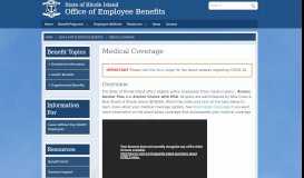 
							         Medical new - Office of Employee Benefits - Rhode Island - Office of ...								  
							    
