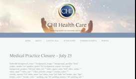 
							         Medical Practice Closure - July 23 - CHI Health Care								  
							    