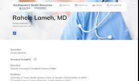 
							         Medical Professional Rahele Lameh, MD | Southwestern Health ...								  
							    