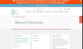 
							         Medical Professionals – Lawrence + Memorial Hospital								  
							    