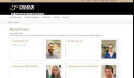 
							         Medical Providers - Purdue University								  
							    