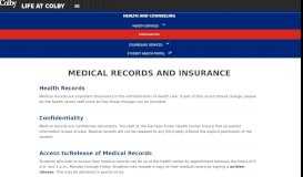 
							         Medical Records and Insurance | Health and Counseling | Colby ...								  
							    