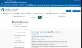 
							         Medical Records | Aventura Hospital & Medical Center | Aventura, FL								  
							    