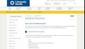 
							         Medical Records | Billing & Insurance | University Health System								  
							    