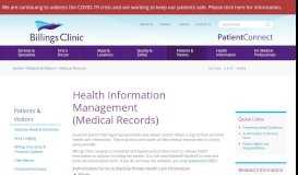 
							         Medical Records - Billings Clinic								  
							    