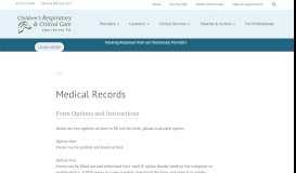 
							         Medical Records : Children's Respiratory and Critical Care Specialists ...								  
							    
