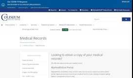 
							         Medical Records | Coliseum Health System								  
							    