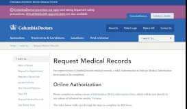 
							         Medical Records | ColumbiaDoctors								  
							    