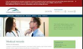 
							         Medical records | Crossing Rivers Health								  
							    